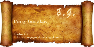Berg Gusztáv névjegykártya